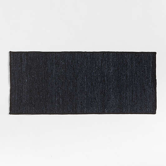 Textural Woven Performance Black Indoor/Outdoor Doormat 24"x57"