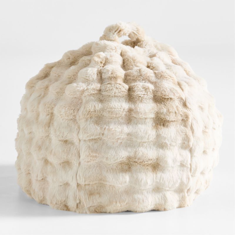 Arctic Ivory Textured Faux Fur 30" Bean Bag Chair Cover - image 0 of 3