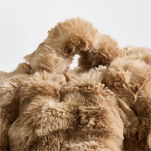 Sesame Brown Textured Faux Fur 30" Kids Lounge Bean Bag Chair
