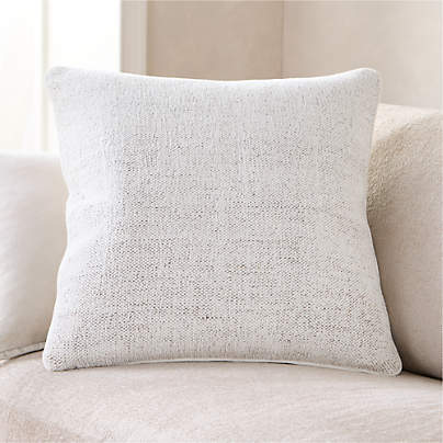 Textured Chenille 23"x23" Arctic Ivory Throw Pillow Cover