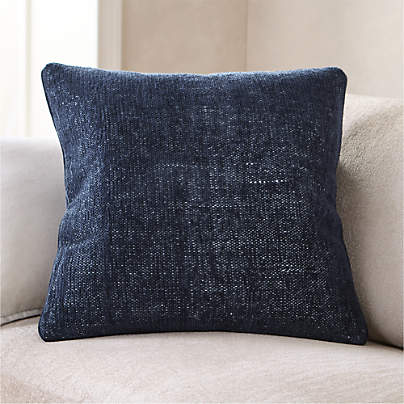 Textured Chenille 23"x23" Deep Indigo Throw Pillow Cover