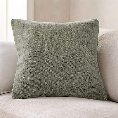 Textured Chenille 23"x23" Shadow Sage Green Throw Pillow Cover