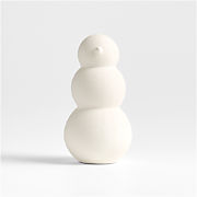 Antique White Textured Ceramic Snowman Small 9"