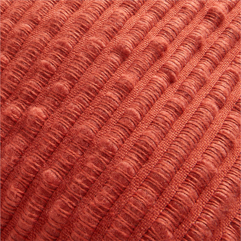 Textured 20"x13" Coral Red Outdoor Lumbar Throw Pillow