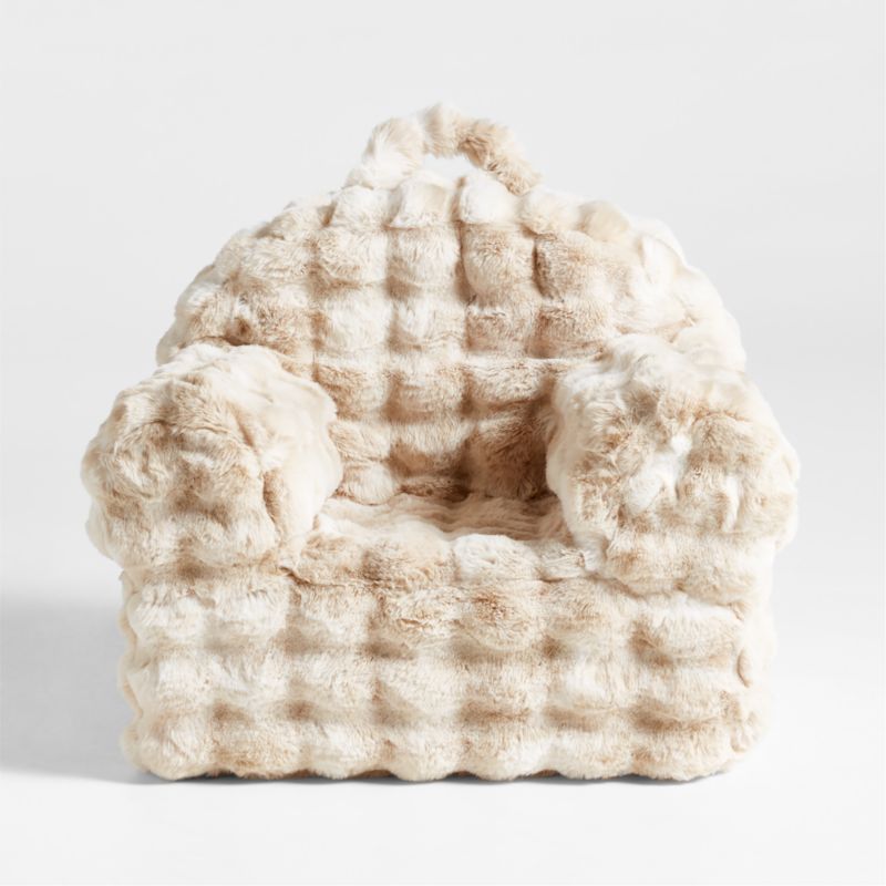 Large Arctic Ivory Plush Textured Faux Fur Kids Lounge Nod Chair Cover - image 0 of 3