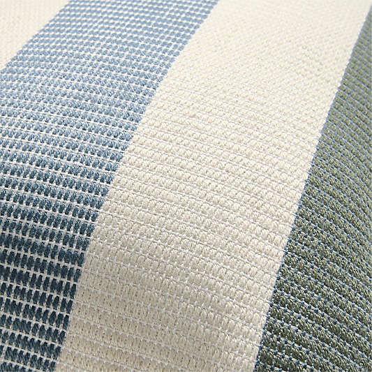 Tonal Textured Stripes 22x15 Blue Indoor/Outdoor Throw Pillow