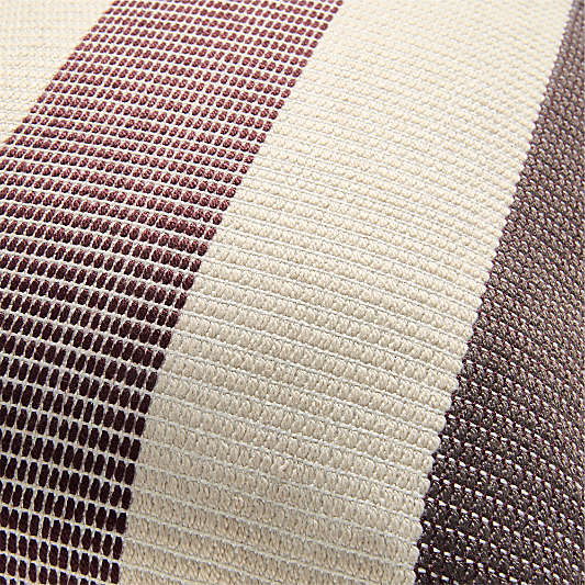 Tonal Textured Stripes 22x15 Chestnut Red Indoor/Outdoor Throw Pillow