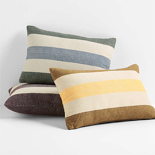 Tonal Textured Stripes Indoor/Outdoor Throw Pillows