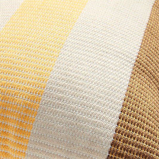 Tonal Textured Stripes 22"x15" Mustard Yellow Indoor/Outdoor Throw Pillow