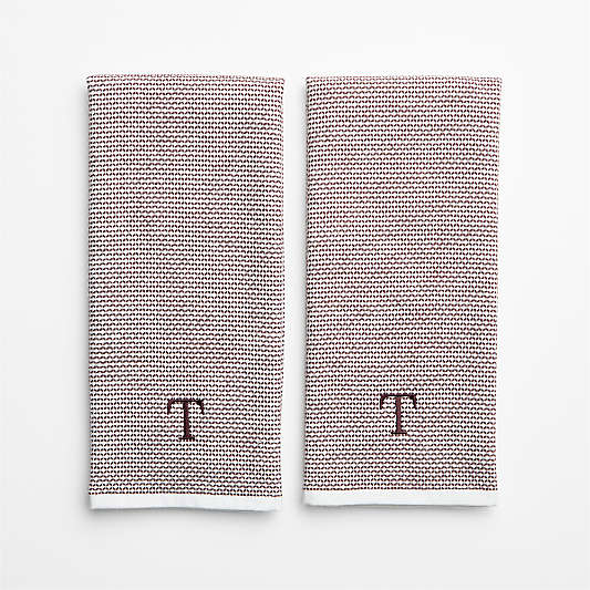 Textured Terry Bittersweet Chocolate Organic Cotton Dish Towel, Set of 2