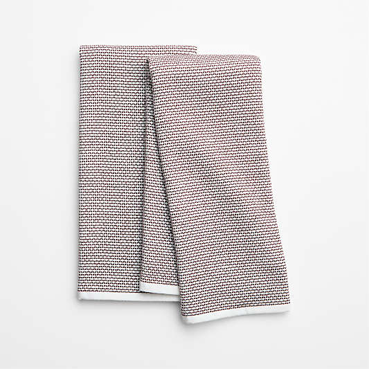 Textured Terry Bittersweet Chocolate Organic Cotton Dish Towel, Set of 2
