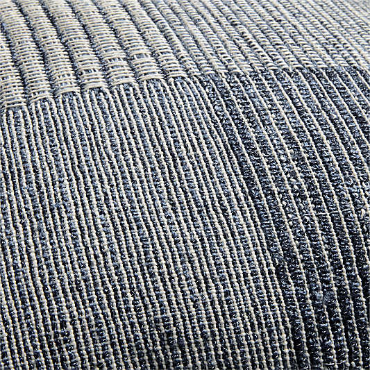 Textured Woven Stripes 20x20 Blue Indoor/Outdoor Throw Pillow