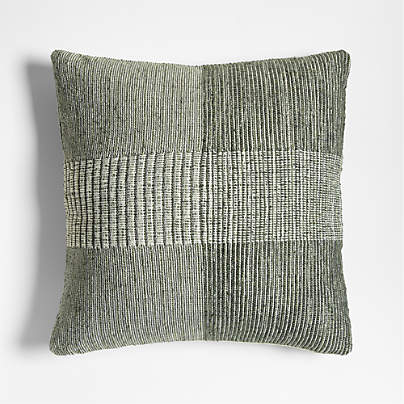 Textured Woven Stripes 20"x20" Juniper Green Indoor/Outdoor Throw Pillow