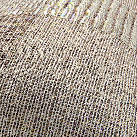 Textured Woven Stripes 22"x15" Deep Brown Indoor/Outdoor Throw Pillow