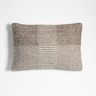 View Textured Woven Stripes 22x15 Deep Brown Indoor/Outdoor Throw Pillow details