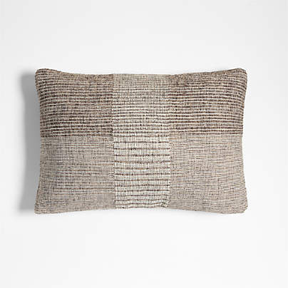 Textured Woven Stripes 22x15 Deep Brown Indoor/Outdoor Throw Pillow