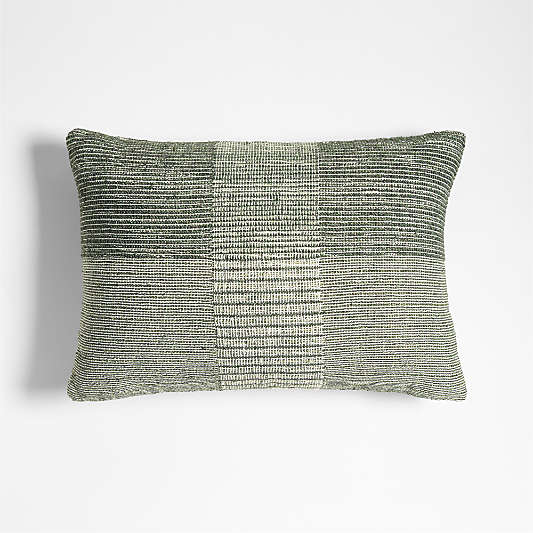 Textured Woven Stripes 22"x15" Juniper Green Indoor/Outdoor Throw Pillow