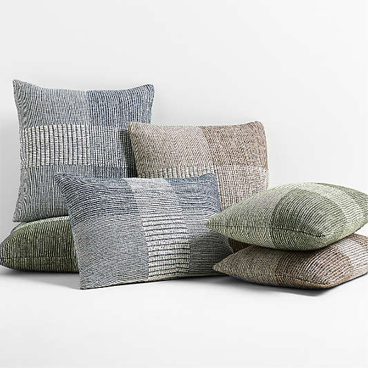 Textured Woven Stripes Indoor/Outdoor Throw Pillows