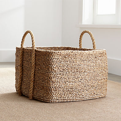 View Tyler Square Basket With Rope Handle Low details