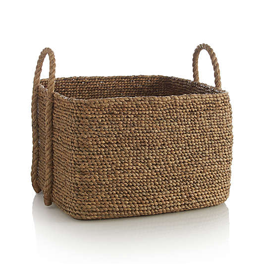 Tyler Square Basket With Rope Handle Low