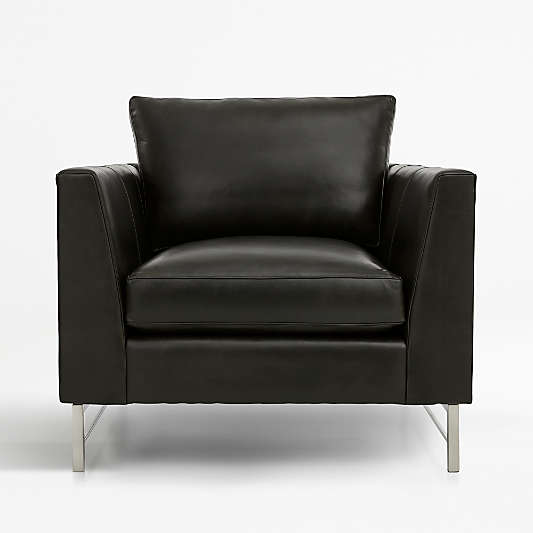 Tyson Leather Chair with Stainless Steel Base