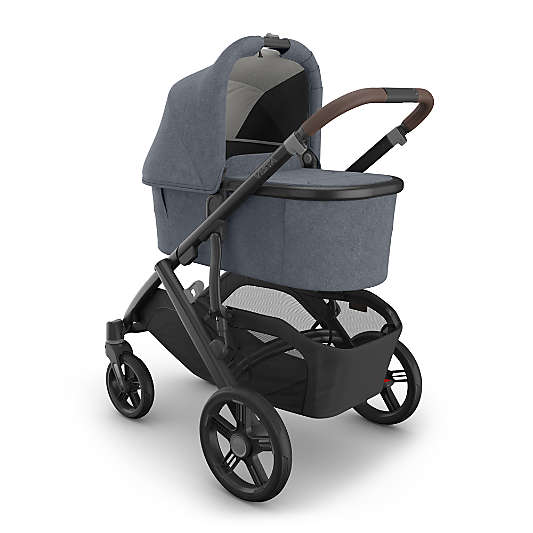 UPPAbaby V3 Julian Dusty Blue Melange Baby Bassinet with Carbon Frame