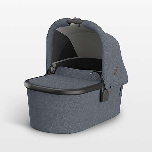 UPPAbaby V3 Julian Dusty Blue Melange Baby Bassinet with Carbon Frame