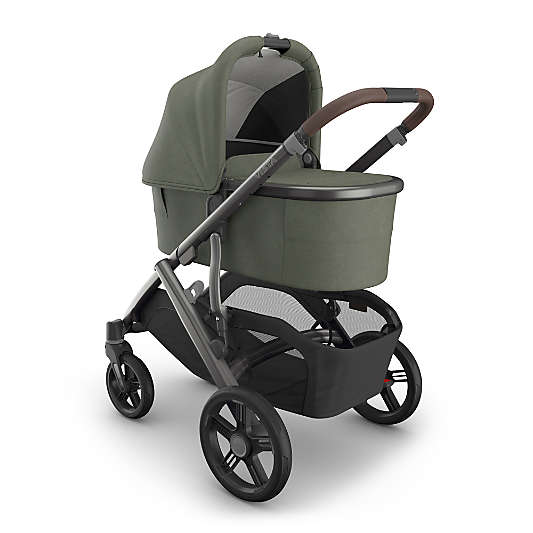 UPPAbaby V3 Evelyn Meadow Green Baby Bassinet with Carbon Frame