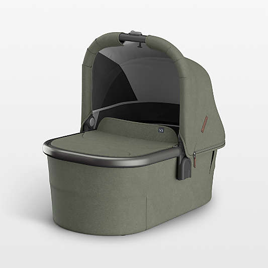 UPPAbaby V3 Evelyn Meadow Green Baby Bassinet with Carbon Frame