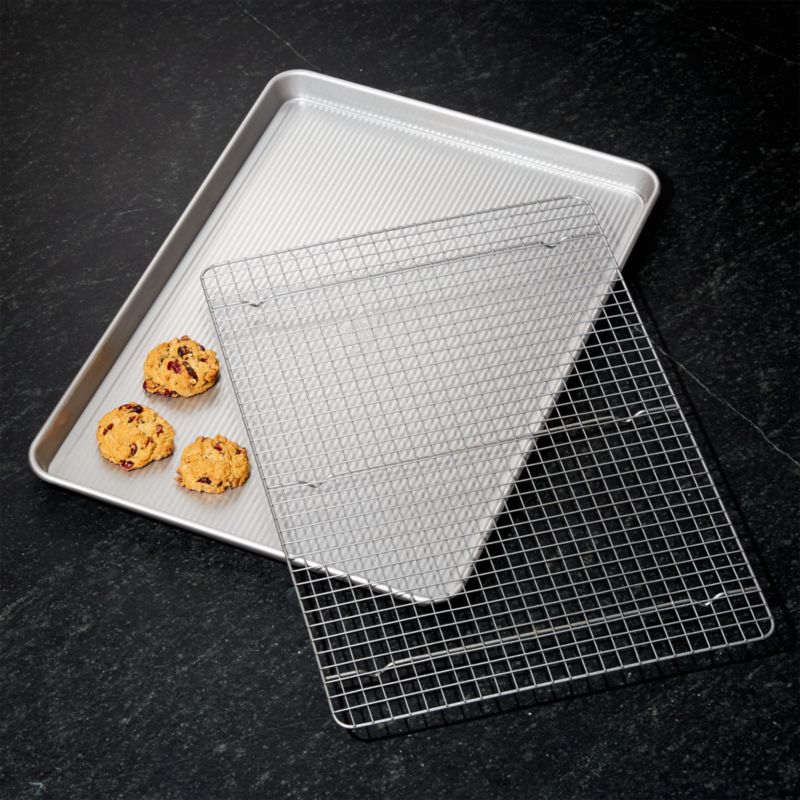 Crate & Barrel Slate Blue Extra-Large Sheet Pan and Cooling Rack Set, Crate & Barrel in 2023
