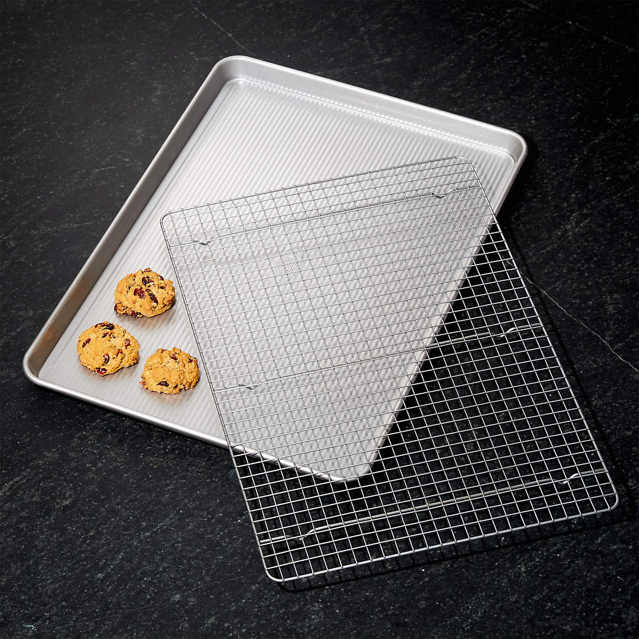 USA Large Cookie Sheet with Cooling Rack + Reviews Crate & Barrel