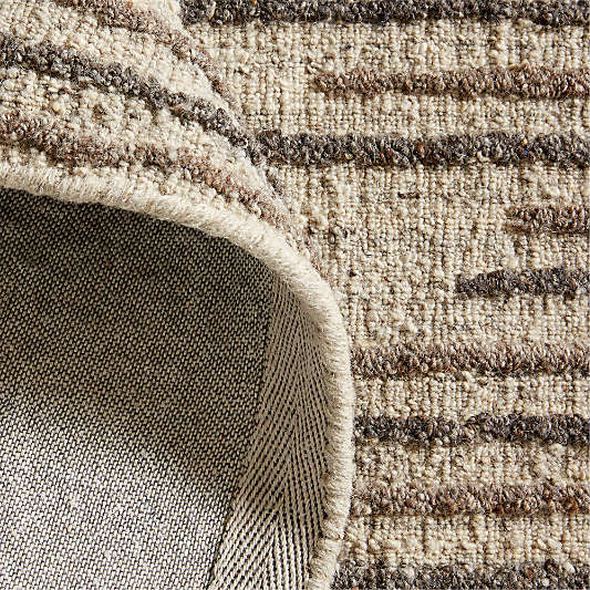 Udaipur Textured Wool Handwoven Brown Grey Area Rug 10'x14'