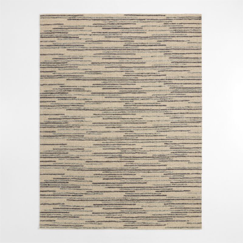 Udaipur Textured Wool Handwoven Grey Area Rug 6'x9'