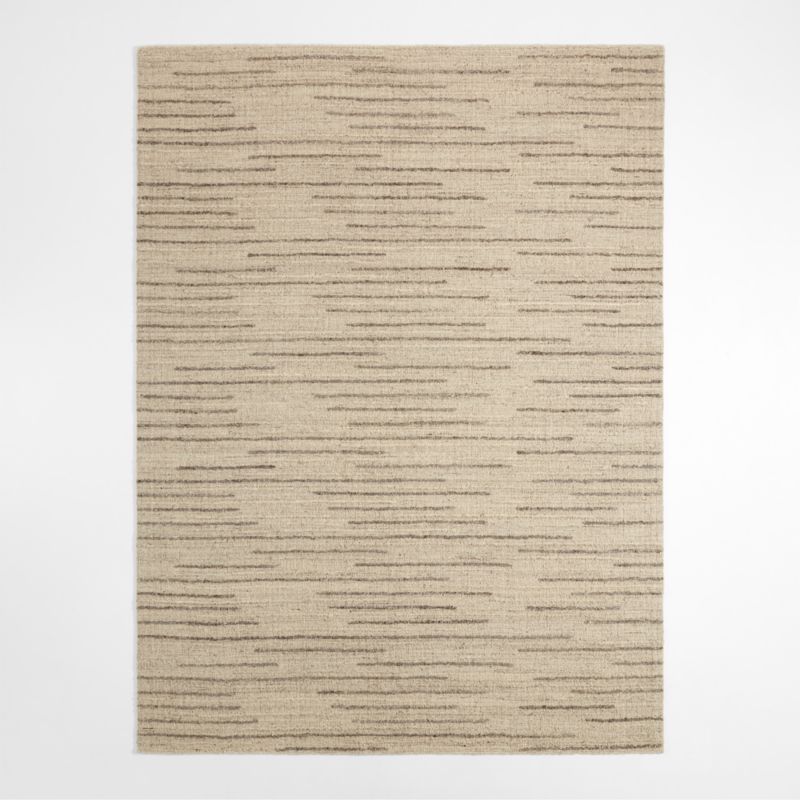 Udaipur Textured Wool Handwoven Stone Grey Area Rug 6'x9' | Crate & Barrel