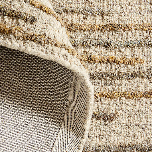 Udaipur Textured Wool Handwoven Taupe Area Rug 10'x14'