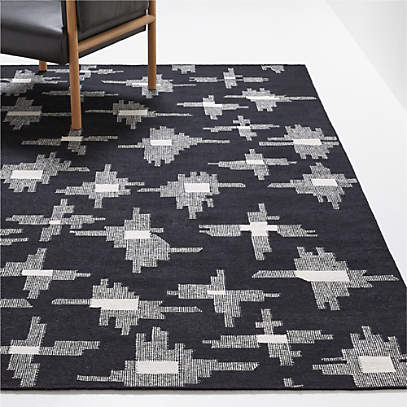 Ullio Black Ikat Indoor Outdoor Rugs Crate And Barrel