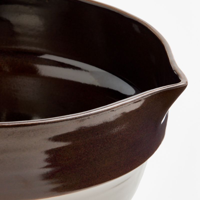Umber Brown Rimmed Ceramic 5-Qt. Mixing Bowl - image 2 of 3