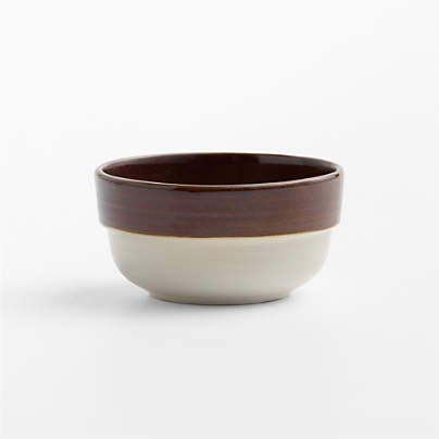 Umber Brown Rimmed Ceramic Pinch Bowl