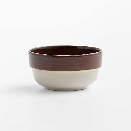 Umber Brown Rimmed Ceramic Pinch Bowl