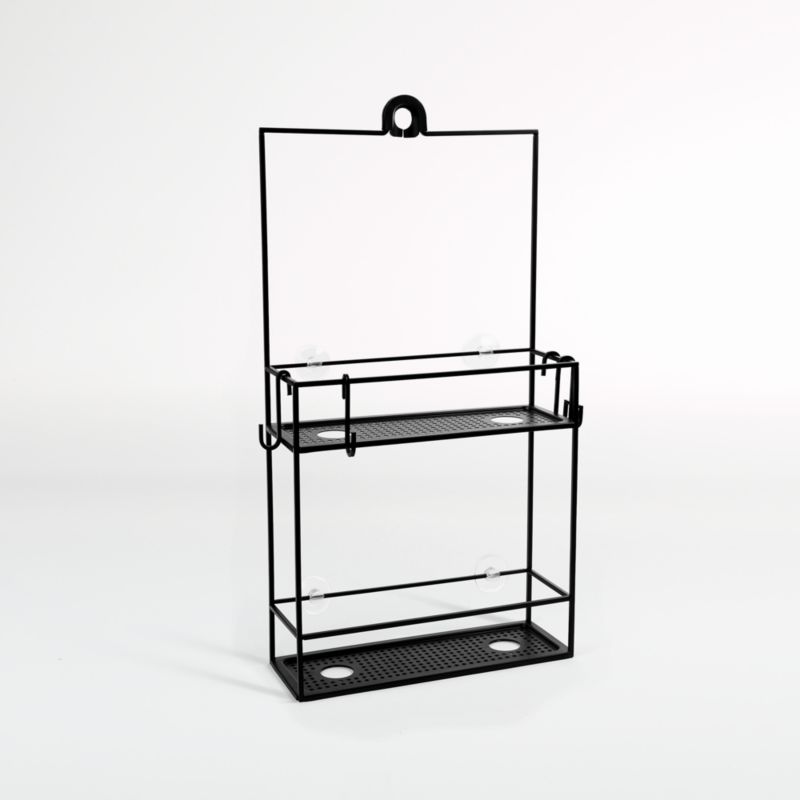 Crate&Barrel Umbra Cubiko Black Hanging Shower Caddy