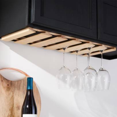 Under Cabinet Stem Rack Reviews, Wine Glass Rack Light Fixture