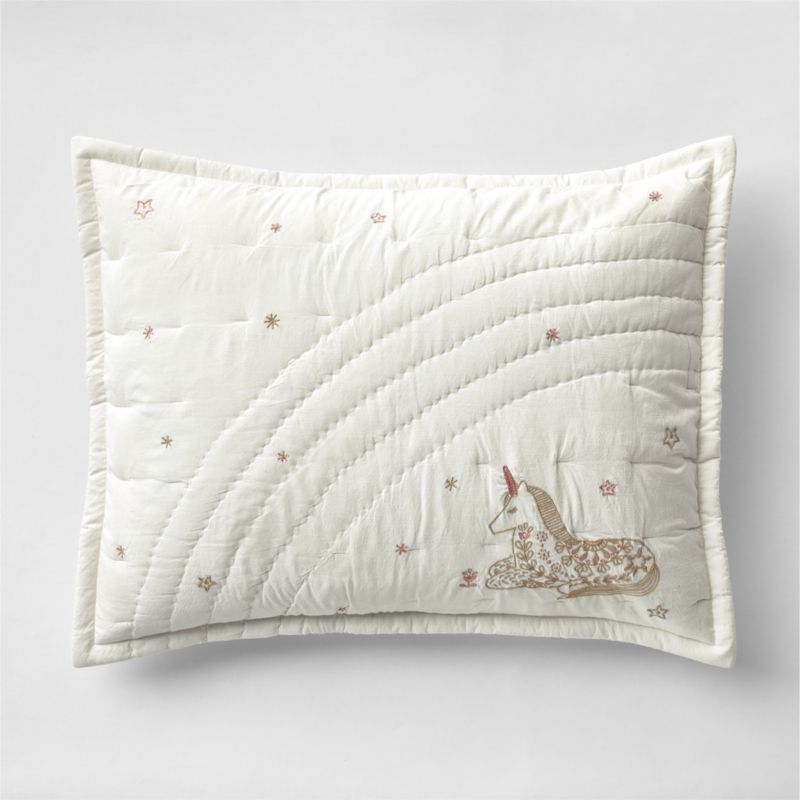 Viewing product image Unicorn Dreams Embroidered Cotton Kids Pillow Sham - image 1 of 3