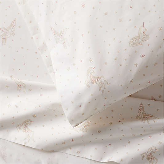 Stay Cool Unicorn Dreams 100% Organic Cotton Kids Twin Sheet Set
