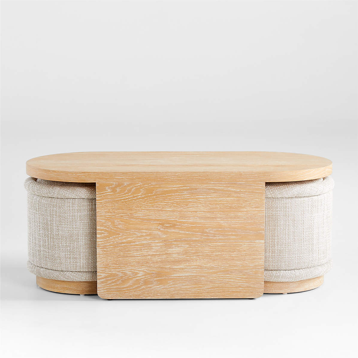 Coffee table with online stools underneath