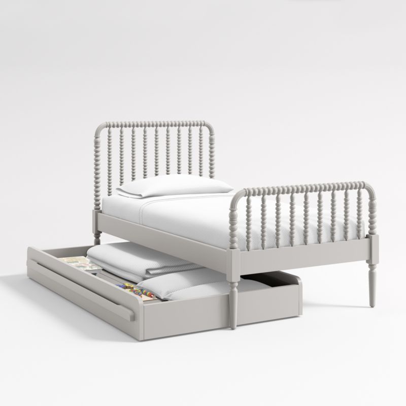 Kids Light Grey Twin Trundle Bed - image 3 of 8