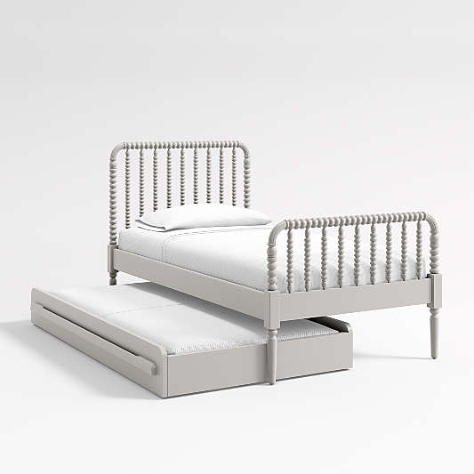 Kids Light Grey Twin Trundle Bed