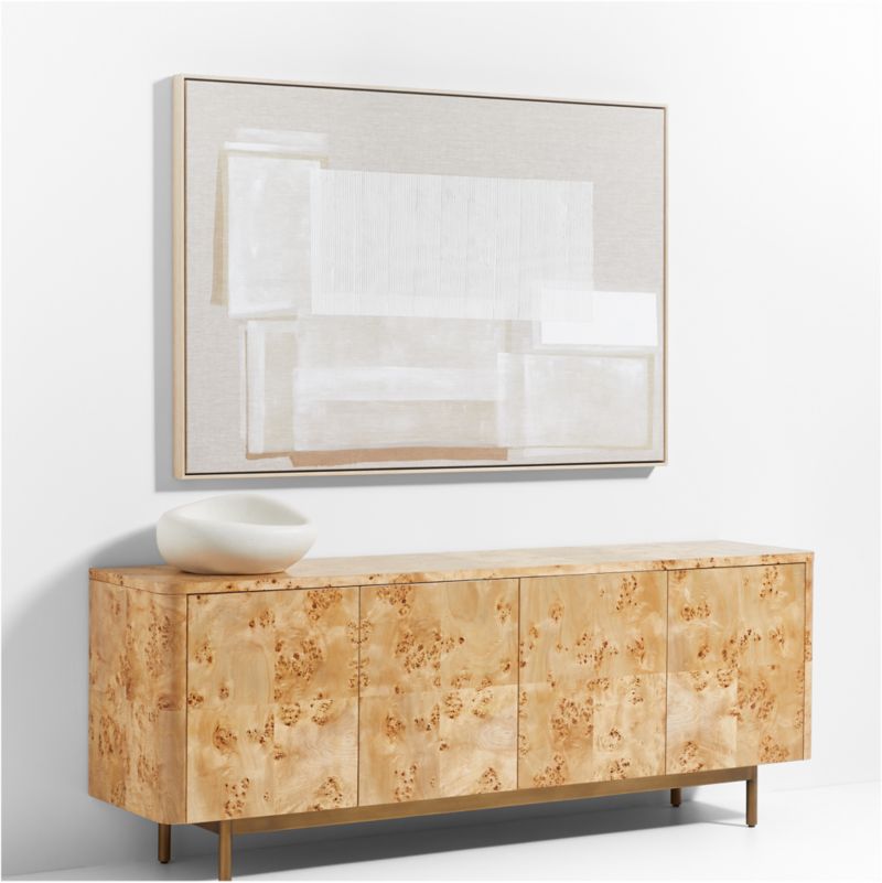 Mota Natural Burl Wood Storage Media Console