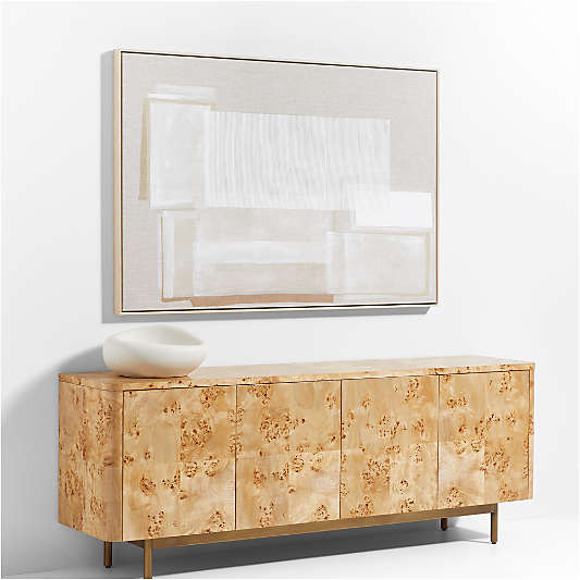 Mota 80" Natural Burl Wood Storage Media Console