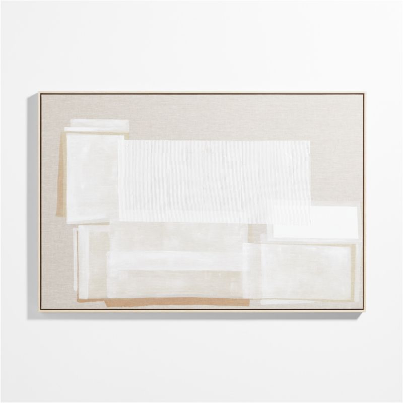 "Unparalleled" Framed Beige & White Abstract Hand-Painted Wall Art 61"x41" - image 0 of 11