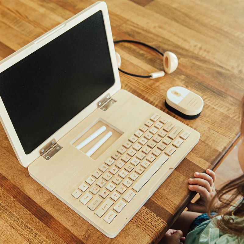 Wonder & Wise by Asweets Wooden Unplugged Laptop Toddler Activity Toy - image 3 of 5